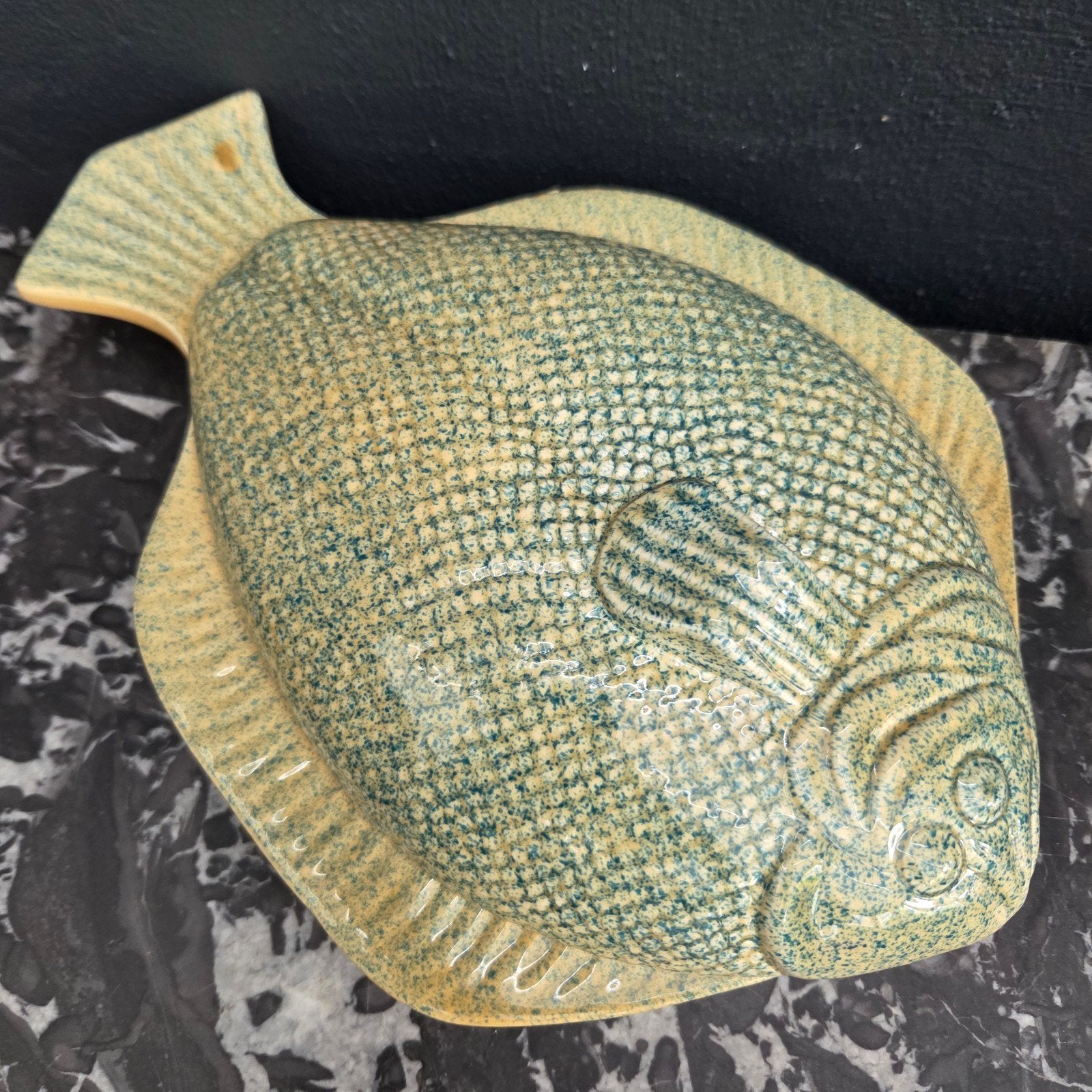 Zeldzame Michel Caugant tarbot terrine, brocante aardewerk, Ophalen of Verzenden