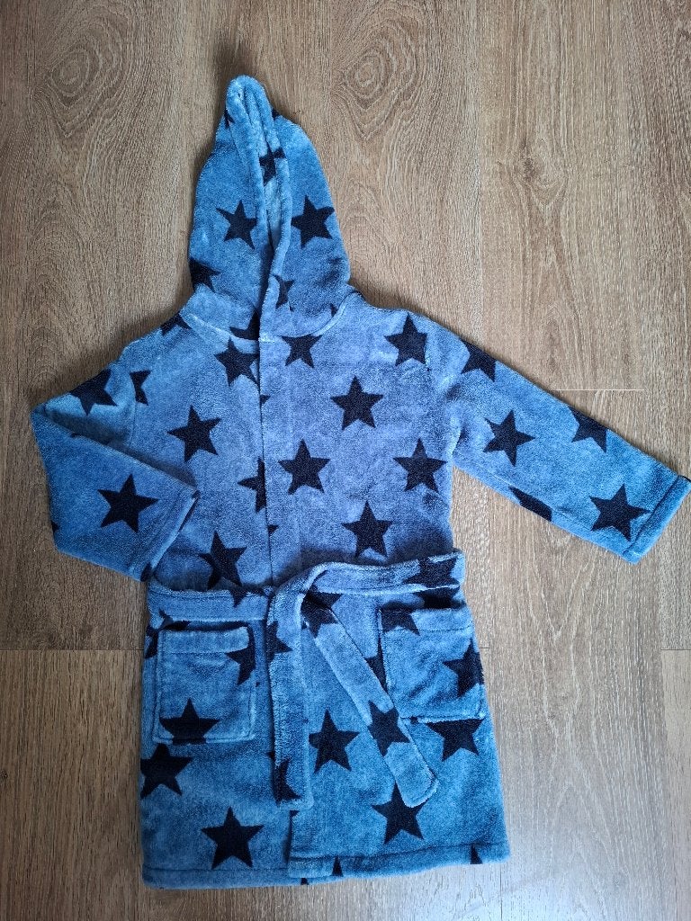 Warme blauw met sterren badjas van de Hema!, Kinderen en Baby's, Overige typen, Ophalen of Verzenden, Zo goed als nieuw, Hema