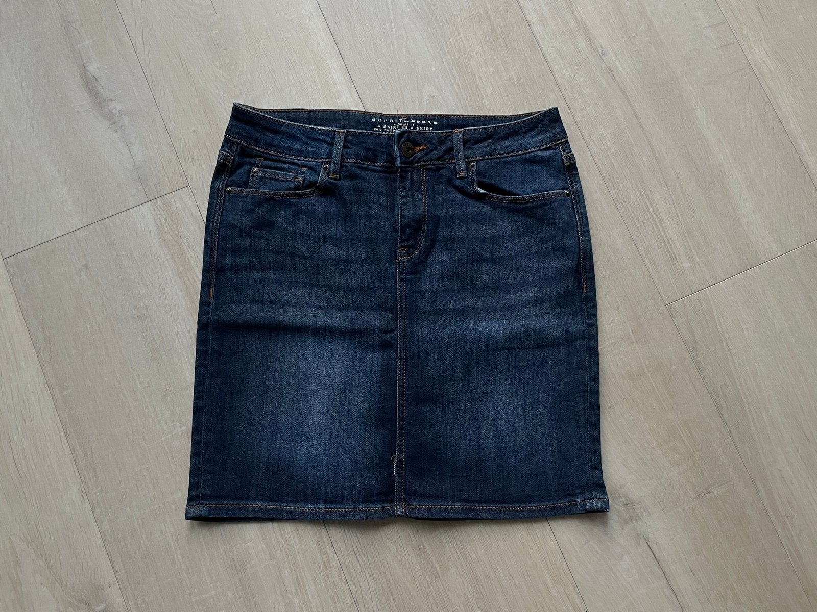 Esprit Denim spijkerrok jeansrok maat 27 donkerblauw zgan, Ophalen of Verzenden, Zo goed als nieuw, Blauw, Boven de knie