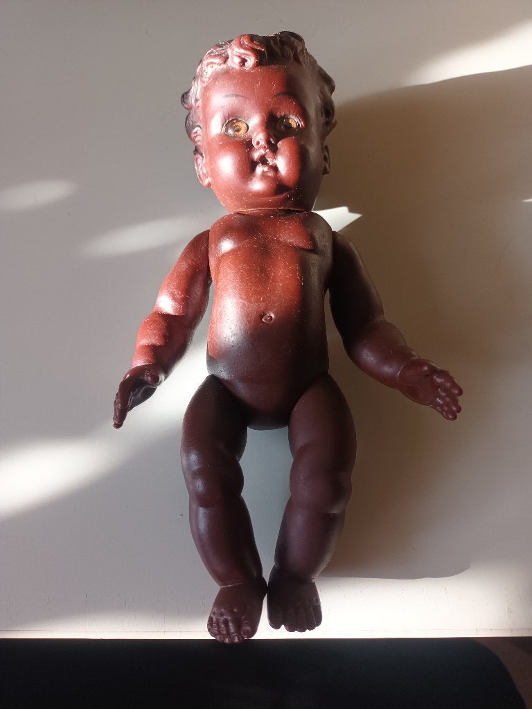 Vintage Babypop - Donkere Huidskleur, Ophalen of Verzenden, Gebruikt, Babypop