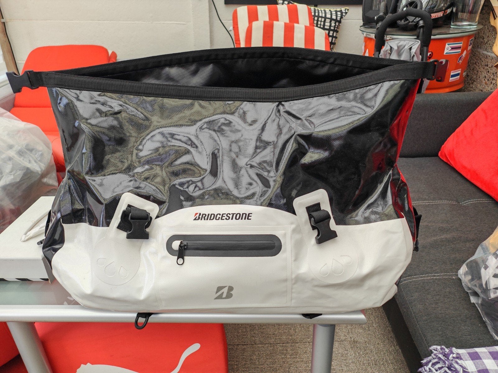 Bridgestone roll bag zadel tas voor motoren, Ophalen of Verzenden
