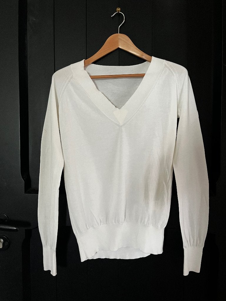 Sofie d'Hoore top met diepe V-hals, maat 38, Maat 38/40 (M), Wit, Ophalen of Verzenden, Lange mouw