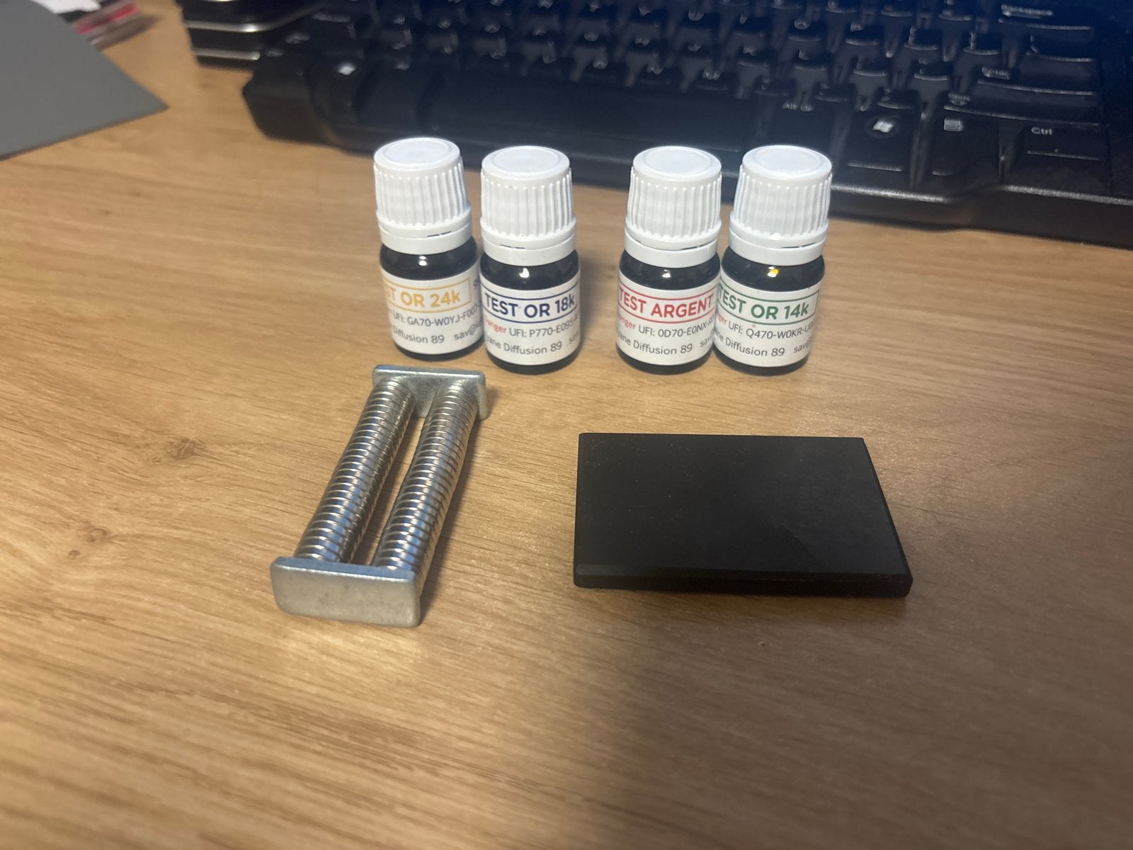 Goud en zilver testkit: 14k, 18k, 24k en zilver testvloeisto, Ophalen of Verzenden, Nieuw