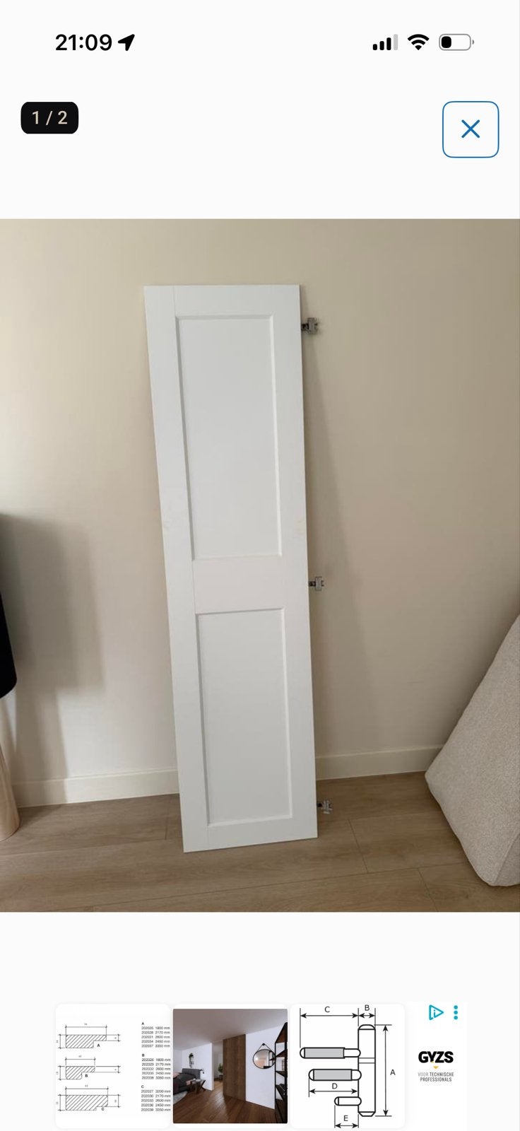 Ikea pax kast deur 195x50 8 stuks, 80 tot 100 cm, Binnendeur, Nieuw, Ophalen of Verzenden