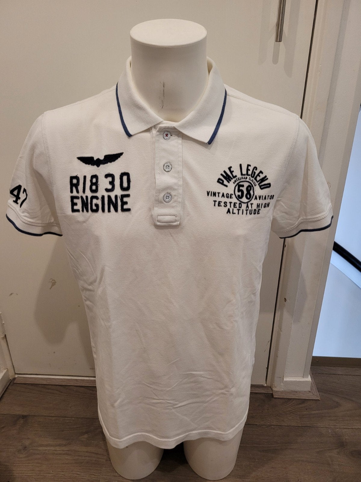 Leuke witte Pme Legend polo maat L, Kleding | Heren, Polo's, Maat 52/54 (L), Wit, Pall Mall PME Legend, Ophalen of Verzenden