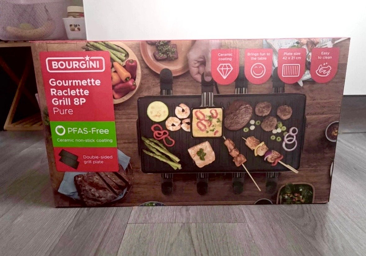 Bourgini Gourmette Raclette Grill 8P Pure - Nieuw in doos, Ophalen of Verzenden, Nieuw, 8 personen of meer