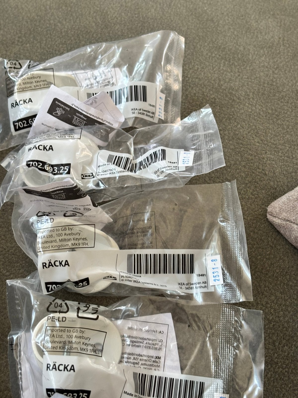 4 x ikea racka Wandbeslag voor gordijnroede, wit, IKEA, Ophalen, Nieuw, Wit