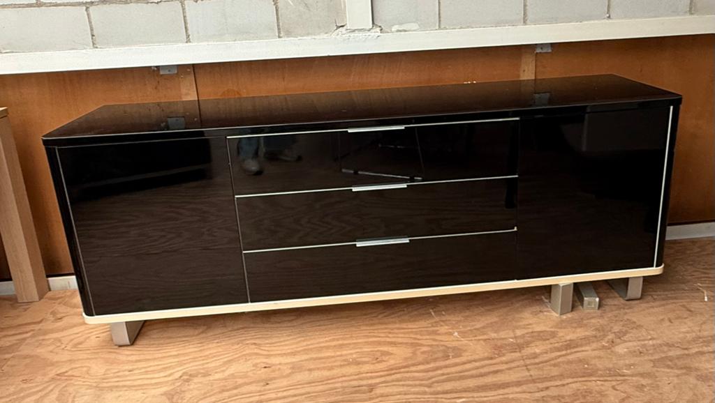 Dressoir televisie meubel zwart lak, Ophalen, Zo goed als nieuw, 25 tot 50 cm, Minder dan 100 cm