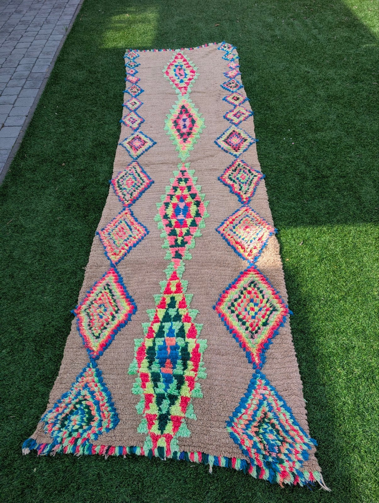 Prachtig Vintage Berber Kleed / Loper - 360x110 cm, Huis en Inrichting, Gebruikt, 100 tot 150 cm, 200 cm of meer, Ophalen of Verzenden