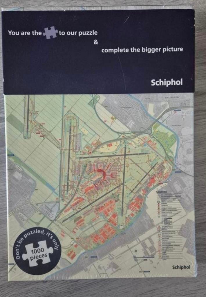 Schiphol legpuzzel 1000 stukjes - Nieuw in verpakking, Hobby en Vrije tijd, Denksport en Puzzels, Nieuw, Legpuzzel, 500 t/m 1500 stukjes