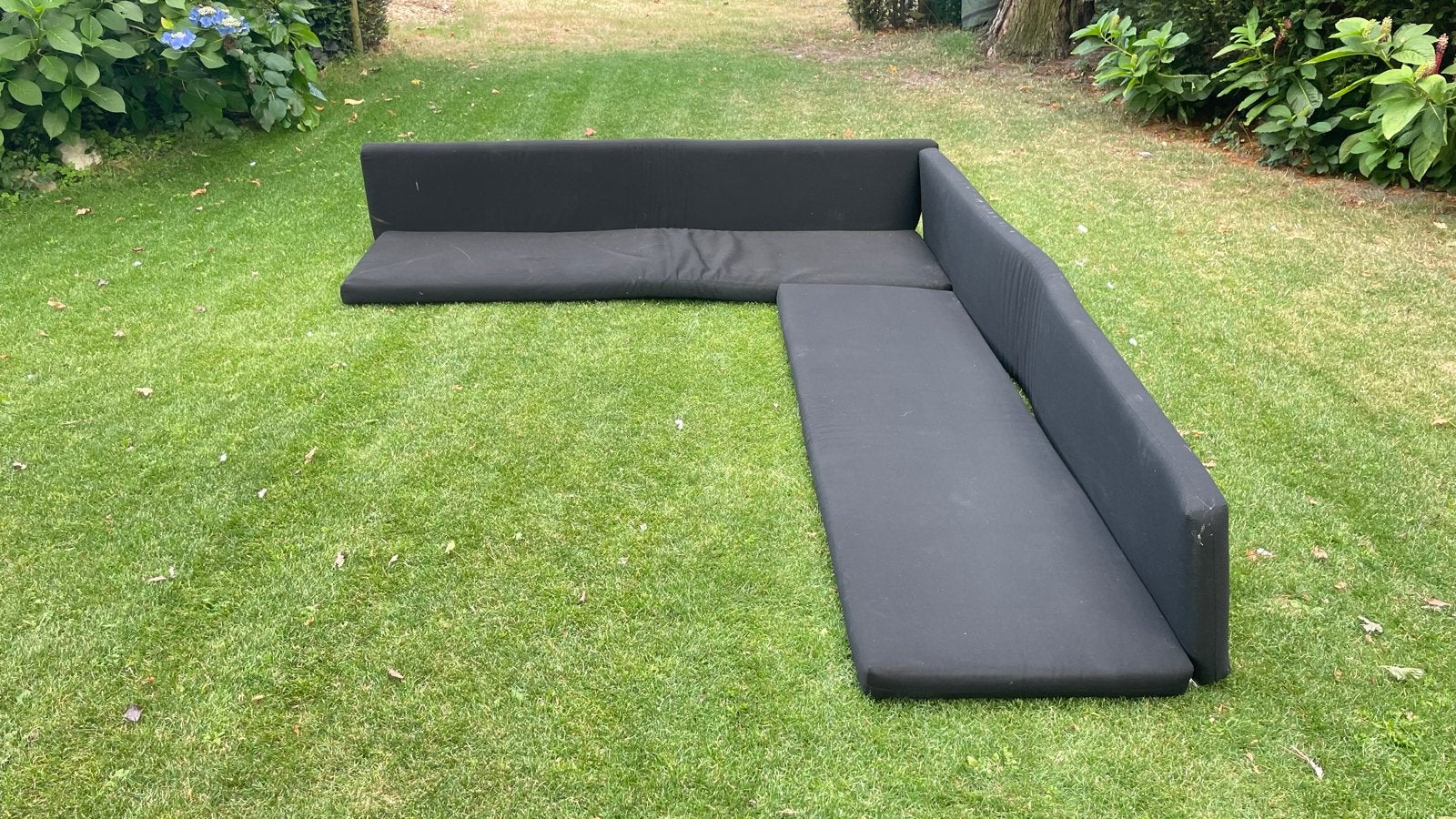 Zwarte kussenset voor tuinbank - 260x210 cm, Ophalen of Verzenden, Gebruikt
