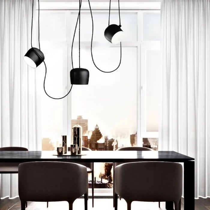 Flos aim hanglamp, replica, 3-delig, zwart, zgan, Ophalen of Verzenden, Zo goed als nieuw, Minder dan 50 cm