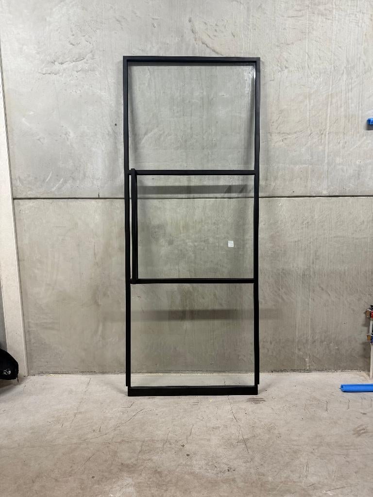 Luxe stalen taatsdeur zwart met softclose | 2634x1057 | 32, Ophalen, Binnendeur, Nieuw, Glas