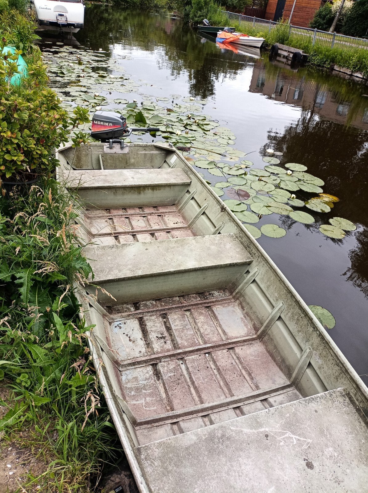 Aluminium visboot met 6pk Mariner buitenboordmotor, Ophalen of Verzenden