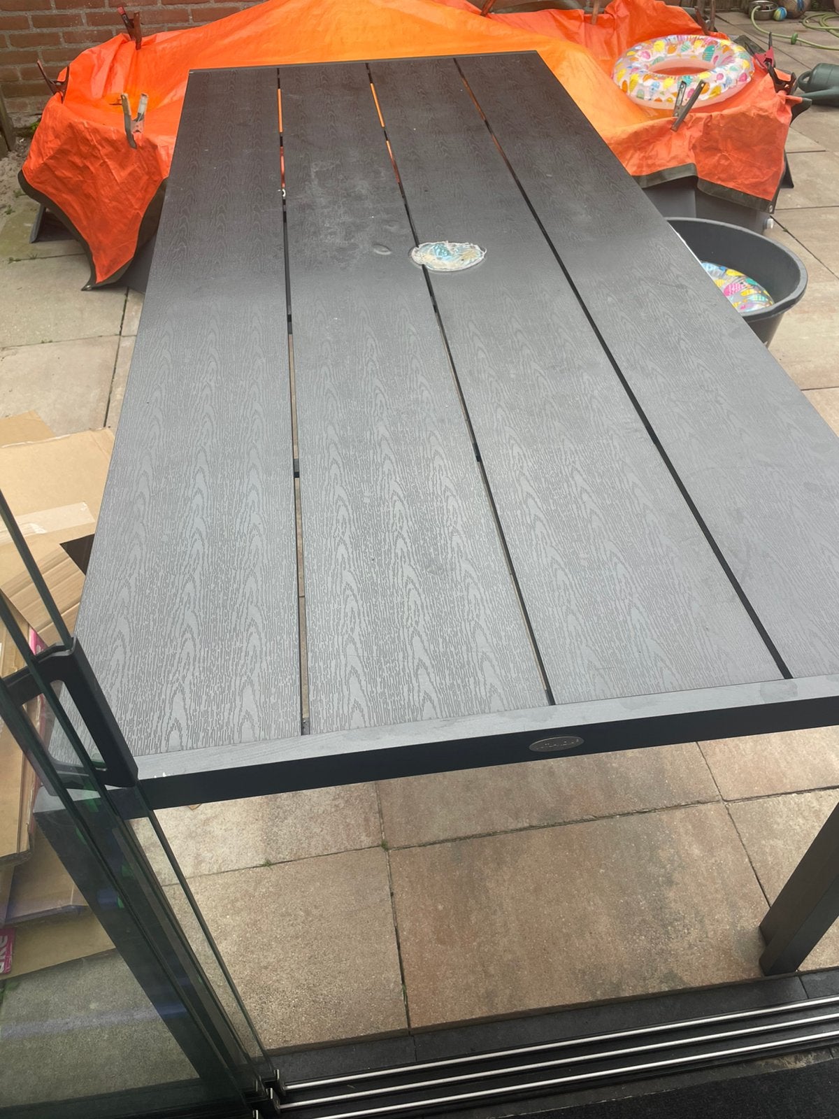 Tuintafel jutlandia van de jysk, Tuin en Terras, Ophalen, Gebruikt, Rechthoekig, Aluminium