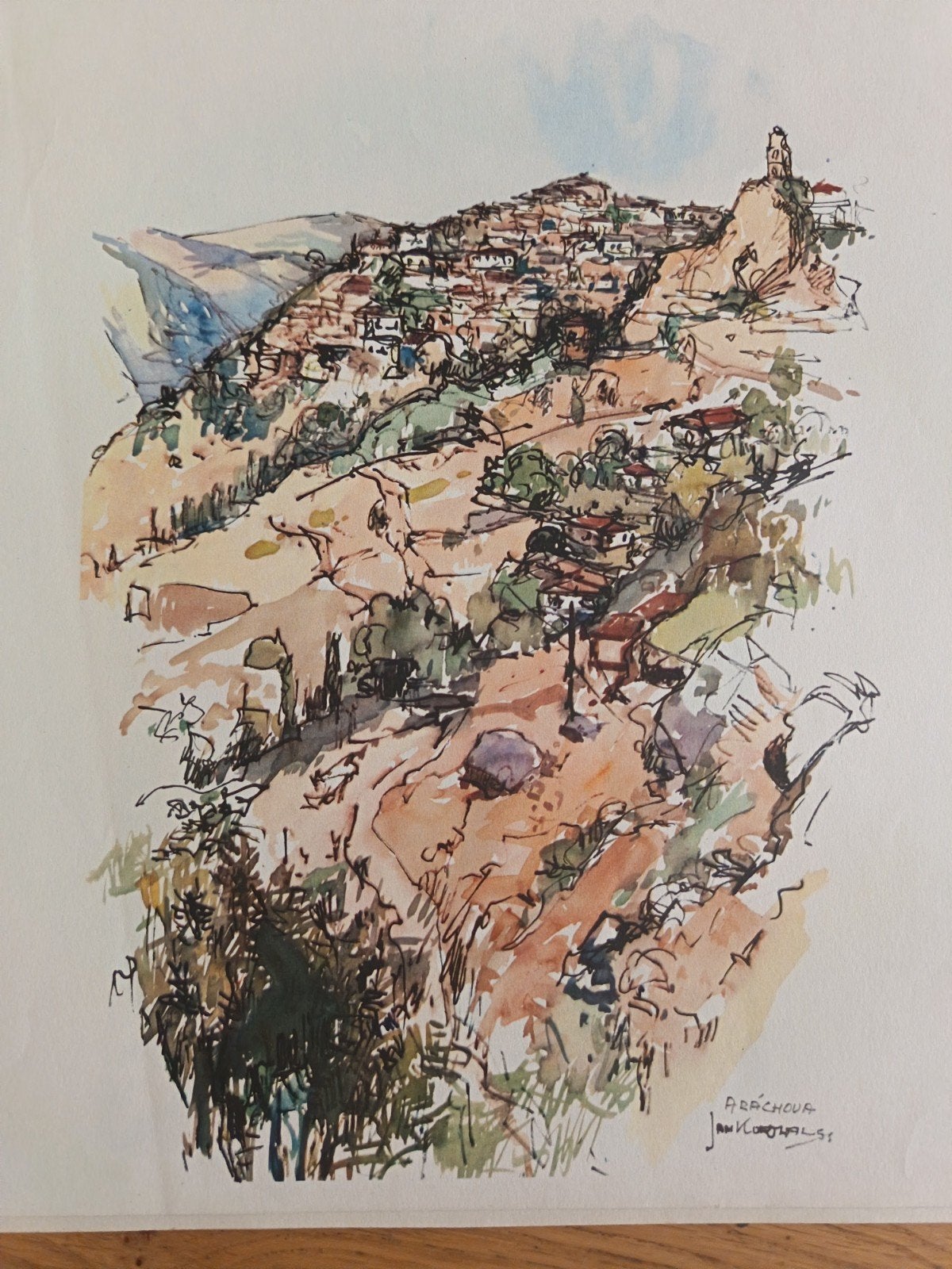 Lithografie van Jan Korthals, gesigneerd, Antiek en Kunst, Kunst | Litho's en Zeefdrukken, Lithografie, Gesigneerd, Origineel