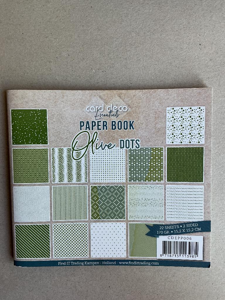 Paper book olive dots, Hobby en Vrije tijd, Kaarten | Zelf maken, Ophalen of Verzenden, Nieuw, Overige thema's, Overige typen