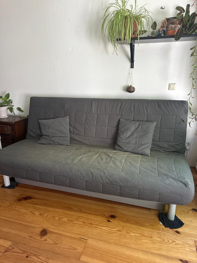 IKEA Beddinge slaapbank - Grijs, Huis en Inrichting, Ophalen, Gebruikt, Tweepersoons, 140 cm