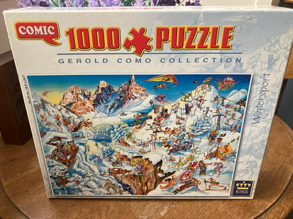 3 Comic 1000 Puzzels Gerold Como Collection - Wintersport, Ophalen of Verzenden, 500 t/m 1500 stukjes, Zo goed als nieuw, Legpuzzel