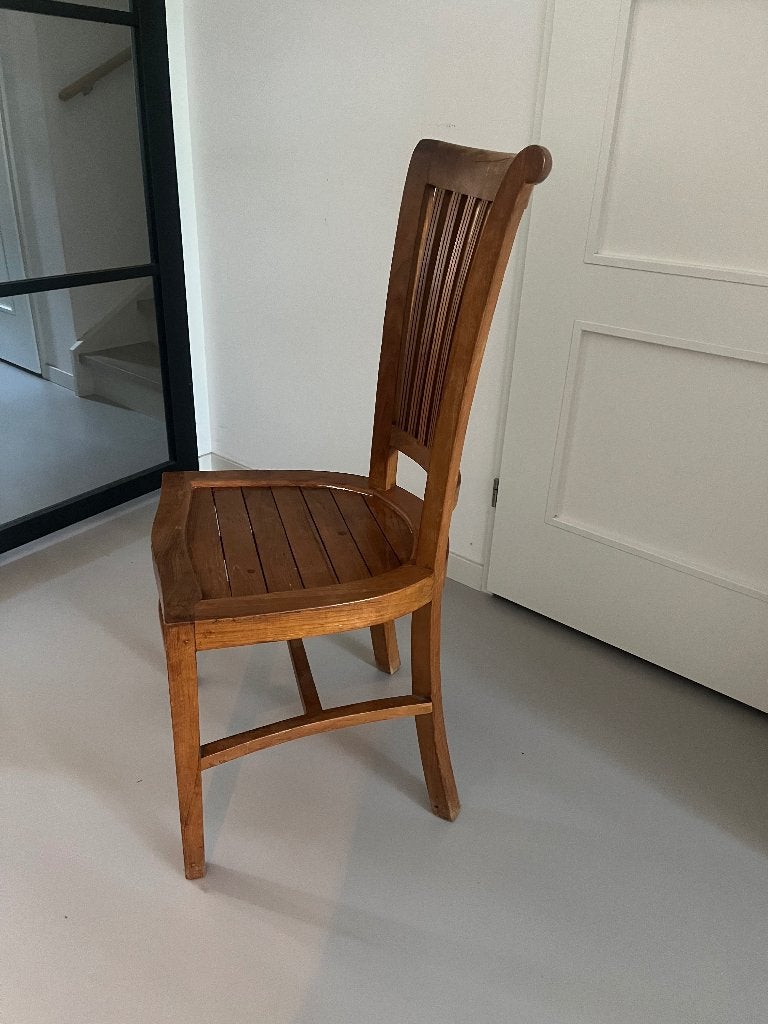 Teak eetkamerstoelen, Huis en Inrichting, Stoelen, Ophalen, Gebruikt, Bruin, Koloniaal
