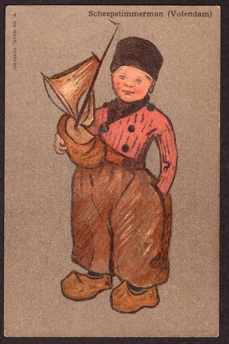 Volendam (scheepstimmerman). Voor 1906. Uitg. W. de Haan., Verzamelen, Ophalen of Verzenden, Voor 1920, Ongelopen, Noord-Holland