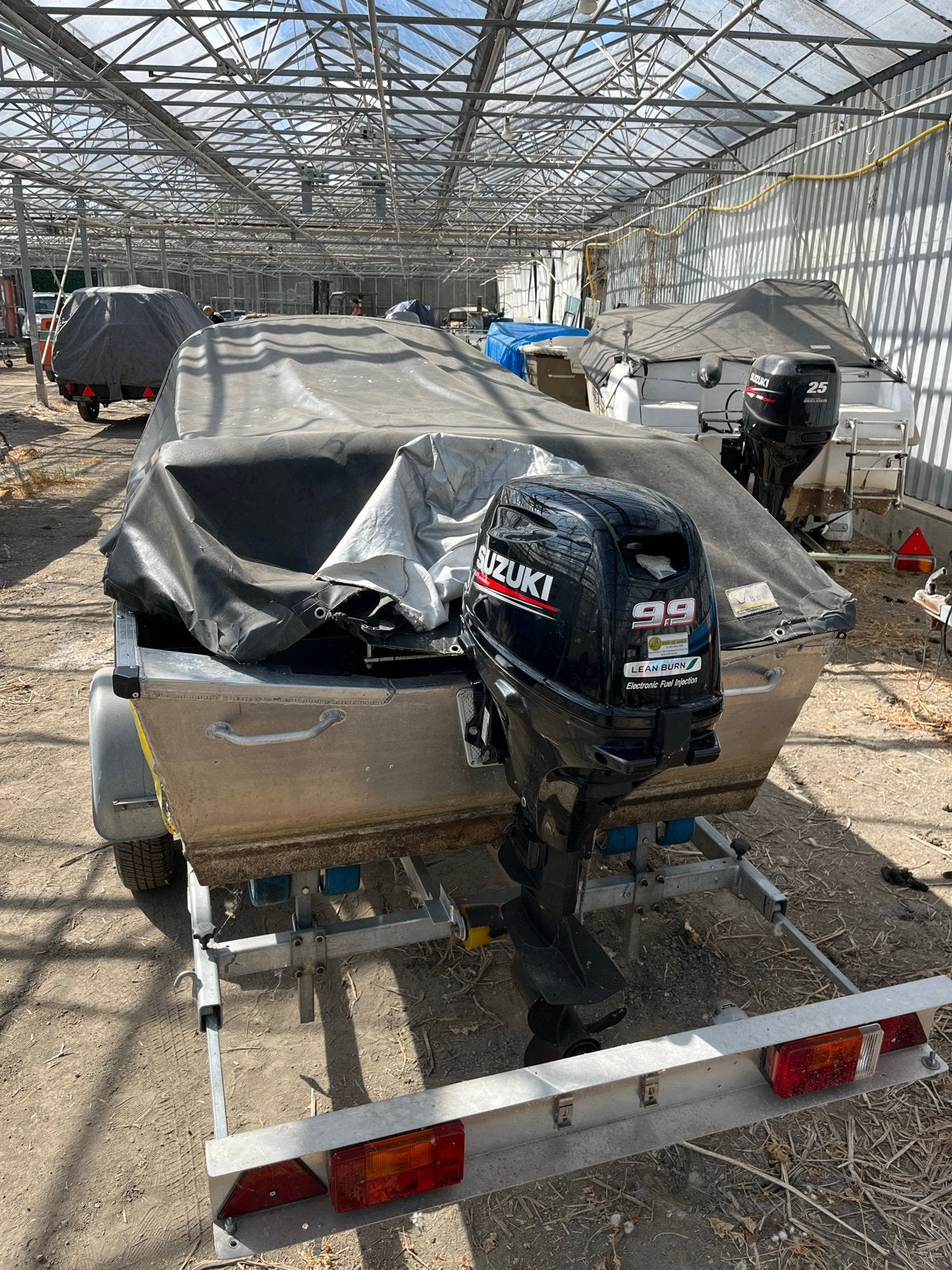 Aluminium bootje met Suzuki 9.9 pk, Ophalen, Gebruikt, Aluminium, Kussenset