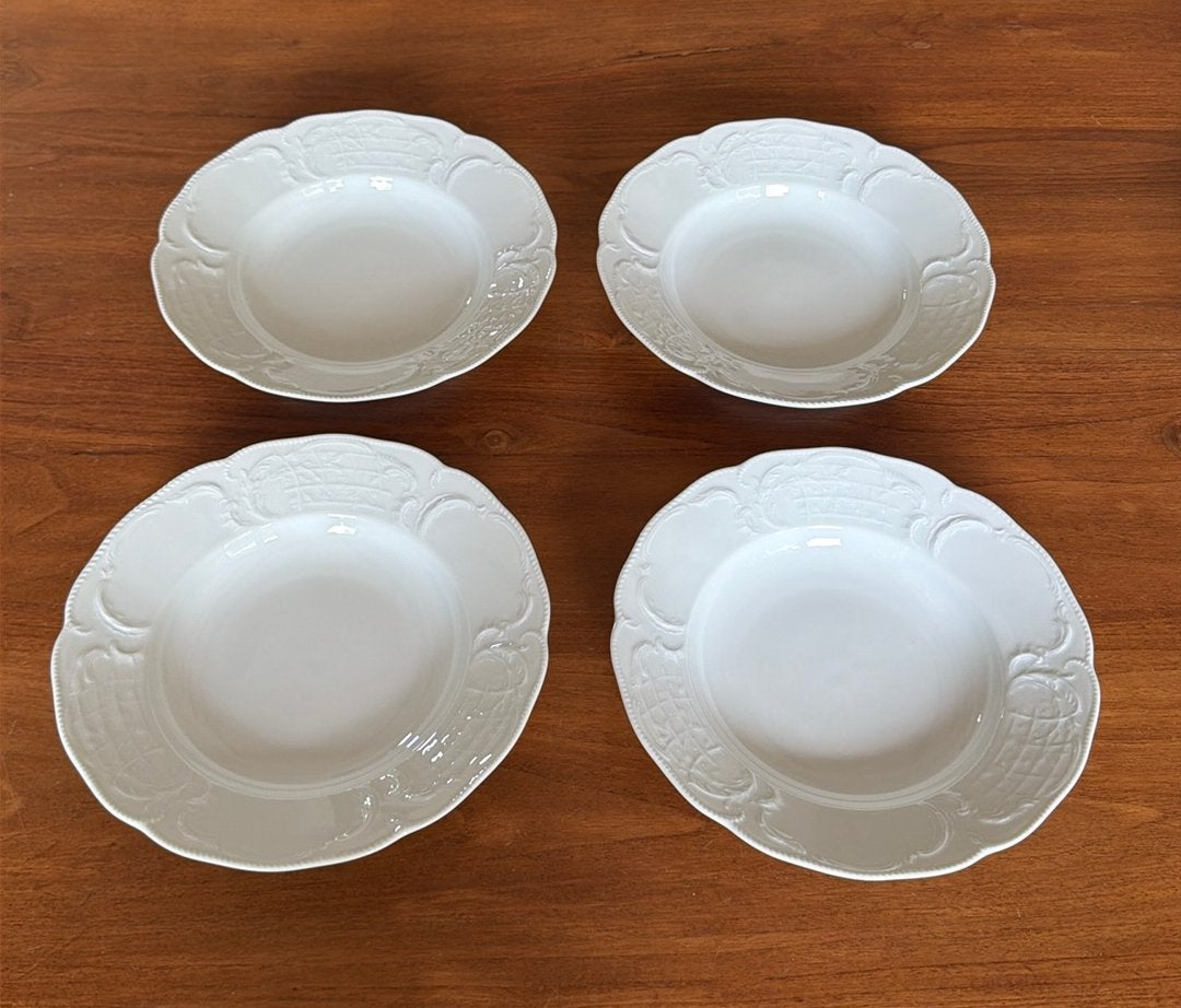 4 Rosenthal Sanssouci White diepe borden, Ophalen of Verzenden, Zo goed als nieuw, Bord(en), Overige stijlen