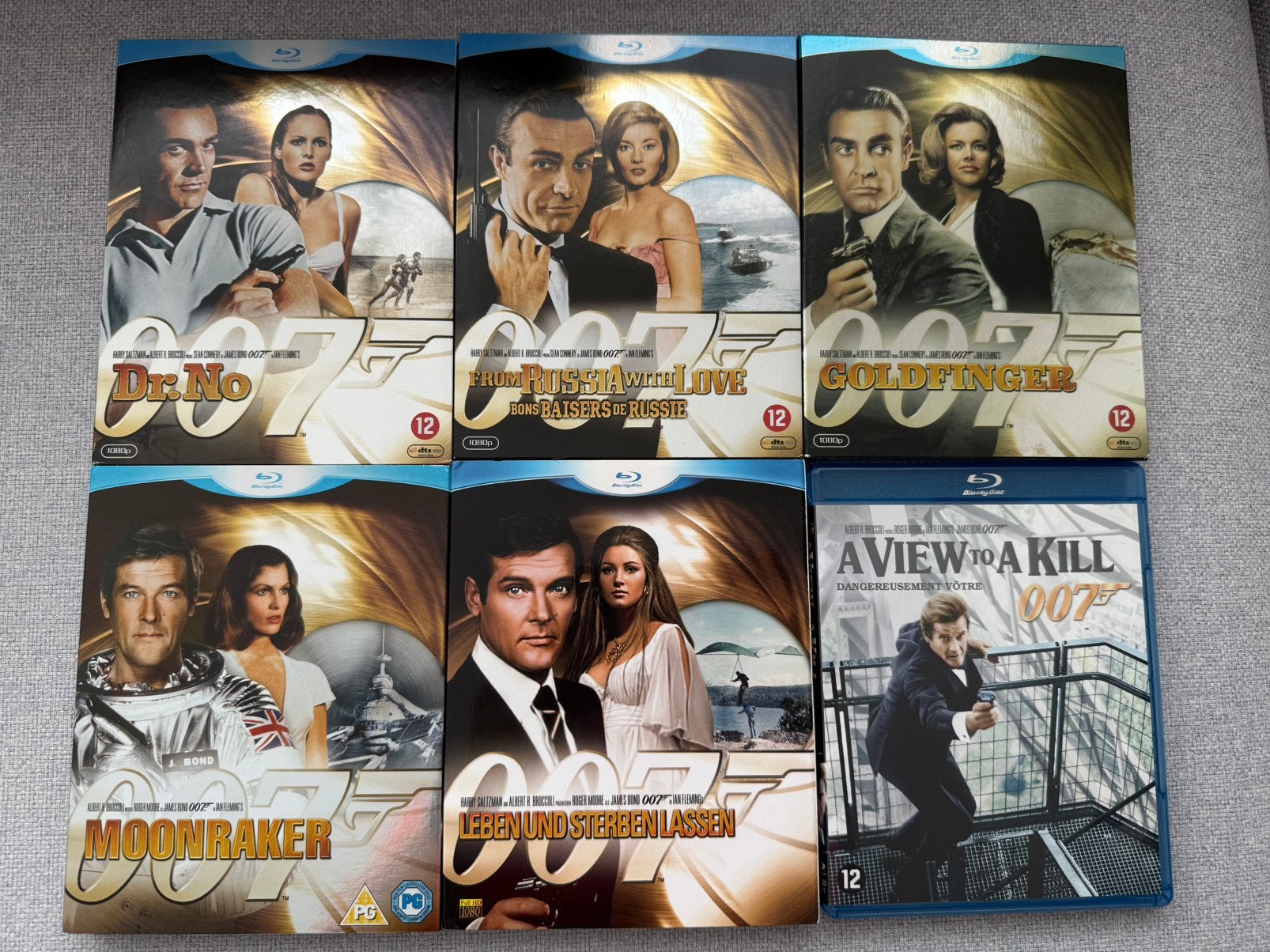 James Bond Blu Rays met Sean Connery & Roger Moore, Engels, Nederlands, Actie, Ophalen of Verzenden