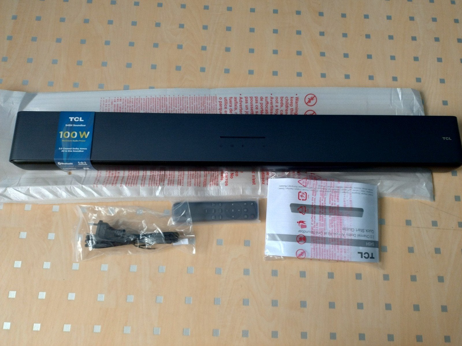 TCL S45H Soundbar 100W 2.0 kanaals Dolby Atmos Bluetooth, Ophalen, Bluetooth, Nieuw