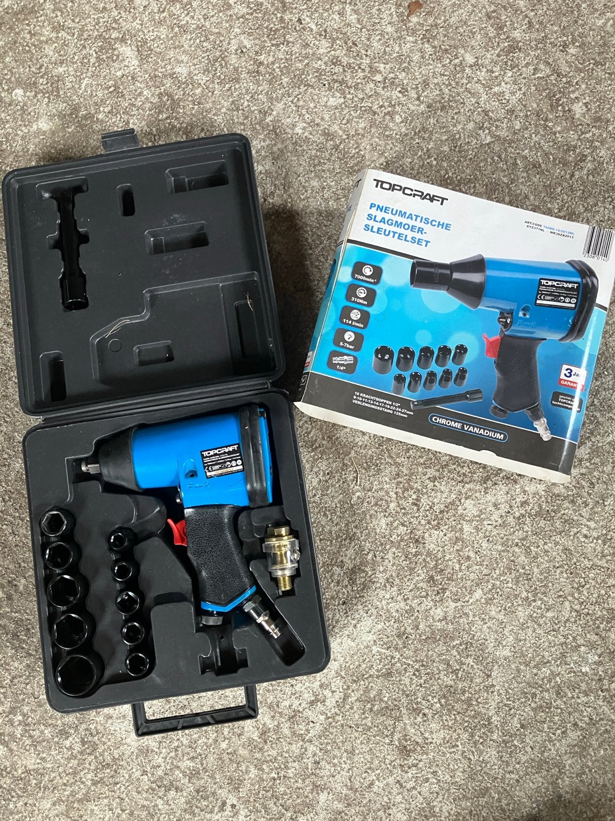 Topcraft Pneumatische Slagmoersleutel Set, Ophalen, Zo goed als nieuw