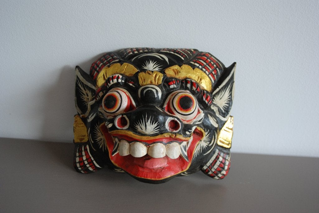 Barong masker Bali, Antiek en Kunst, Kunst | Niet-Westerse kunst, Hout, 22 cm, Indonesië, Masker
