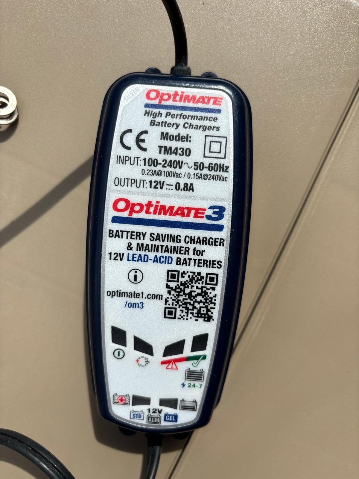 Optimate 3 Acculader en Druppellader TM430, Motoren, Ophalen of Verzenden, Gebruikt