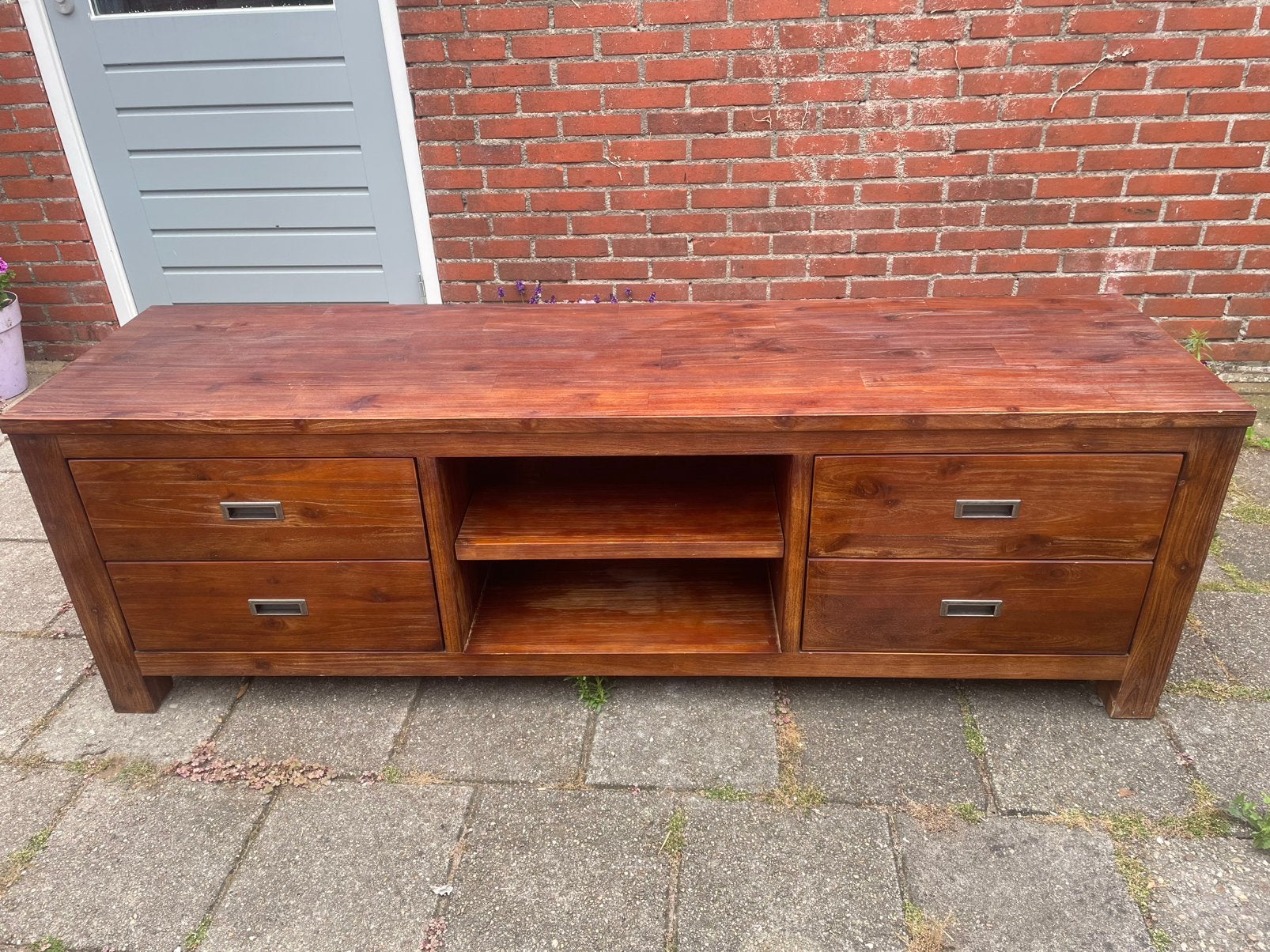 Mooi Tv meubel Hout, Ophalen, 50 tot 100 cm, Zo goed als nieuw, Minder dan 100 cm