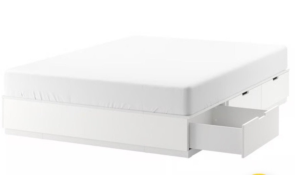 Nordli bedframe, Ophalen, Gebruikt, Wit, Tweepersoons