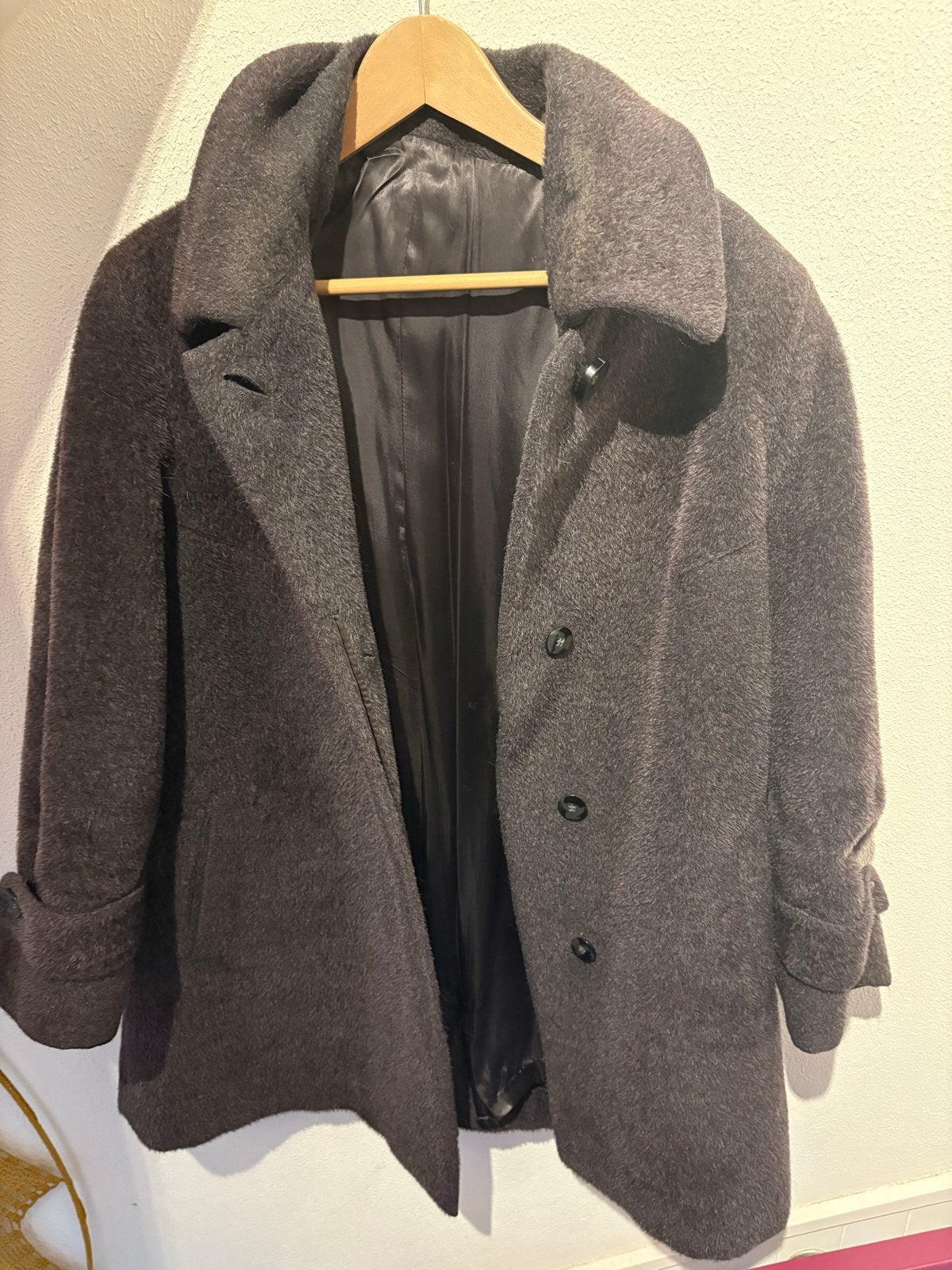 Piacenza Pure Baby Lama Jas - Donkergrijs, Ophalen, Zo goed als nieuw, Maat 38/40 (M), Grijs