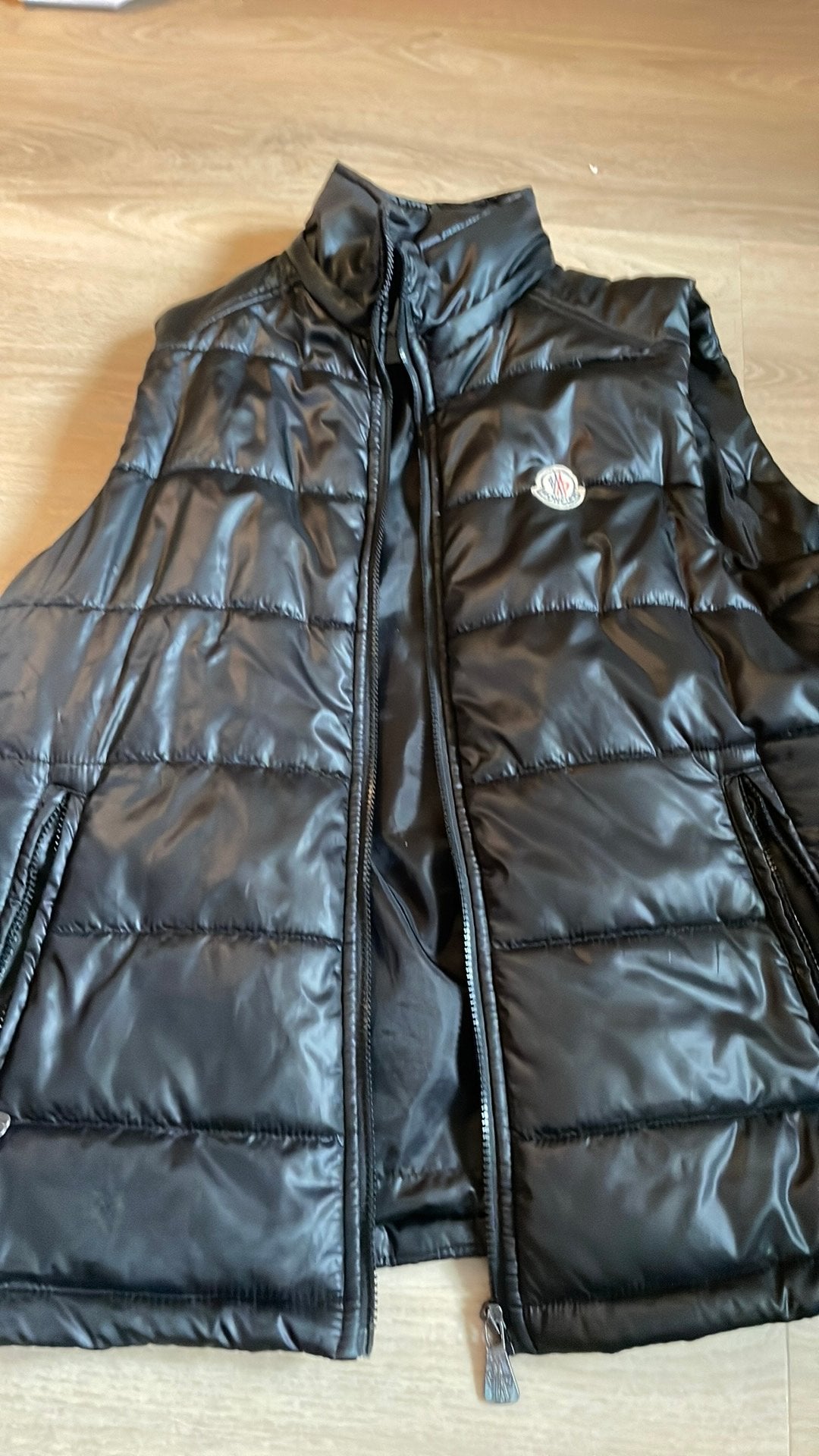 Moncler bodywarmer, Maat 52/54 (L), Verzenden, Zwart, Zo goed als nieuw
