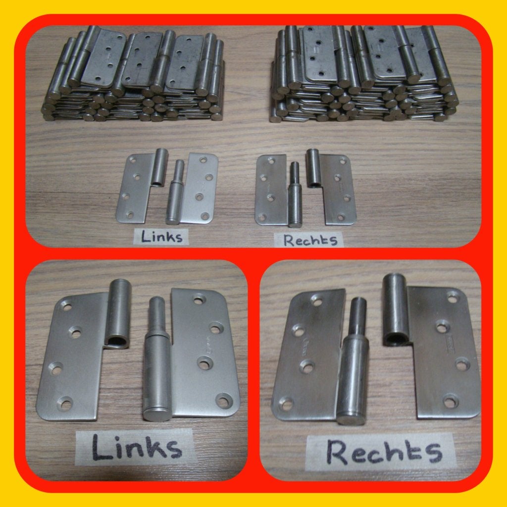 125. RVS  Scharnieren 90 x 90 mm ( Paumelles ), Ophalen of Verzenden, Rvs