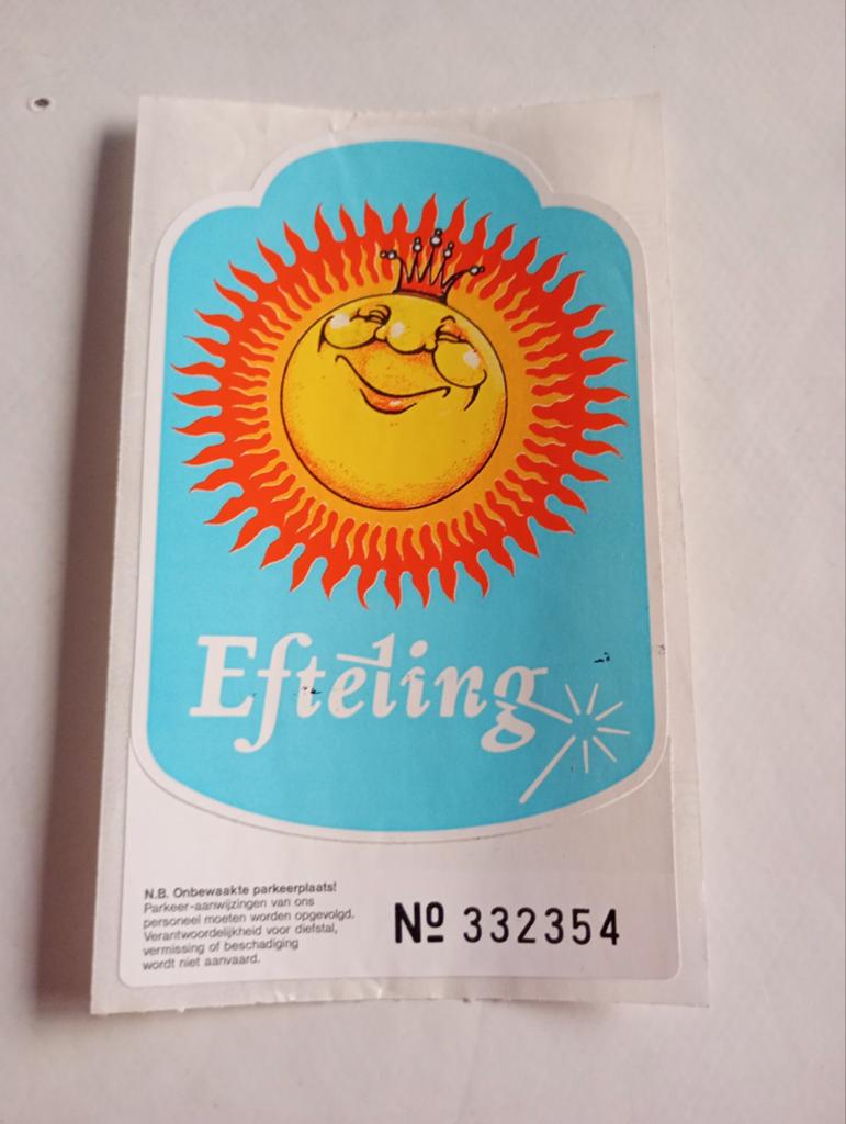 Efteling parkeersticker 1988 - Zeldzaam verzamelobject, Verzamelen, Efteling, Overige typen, Ophalen of Verzenden