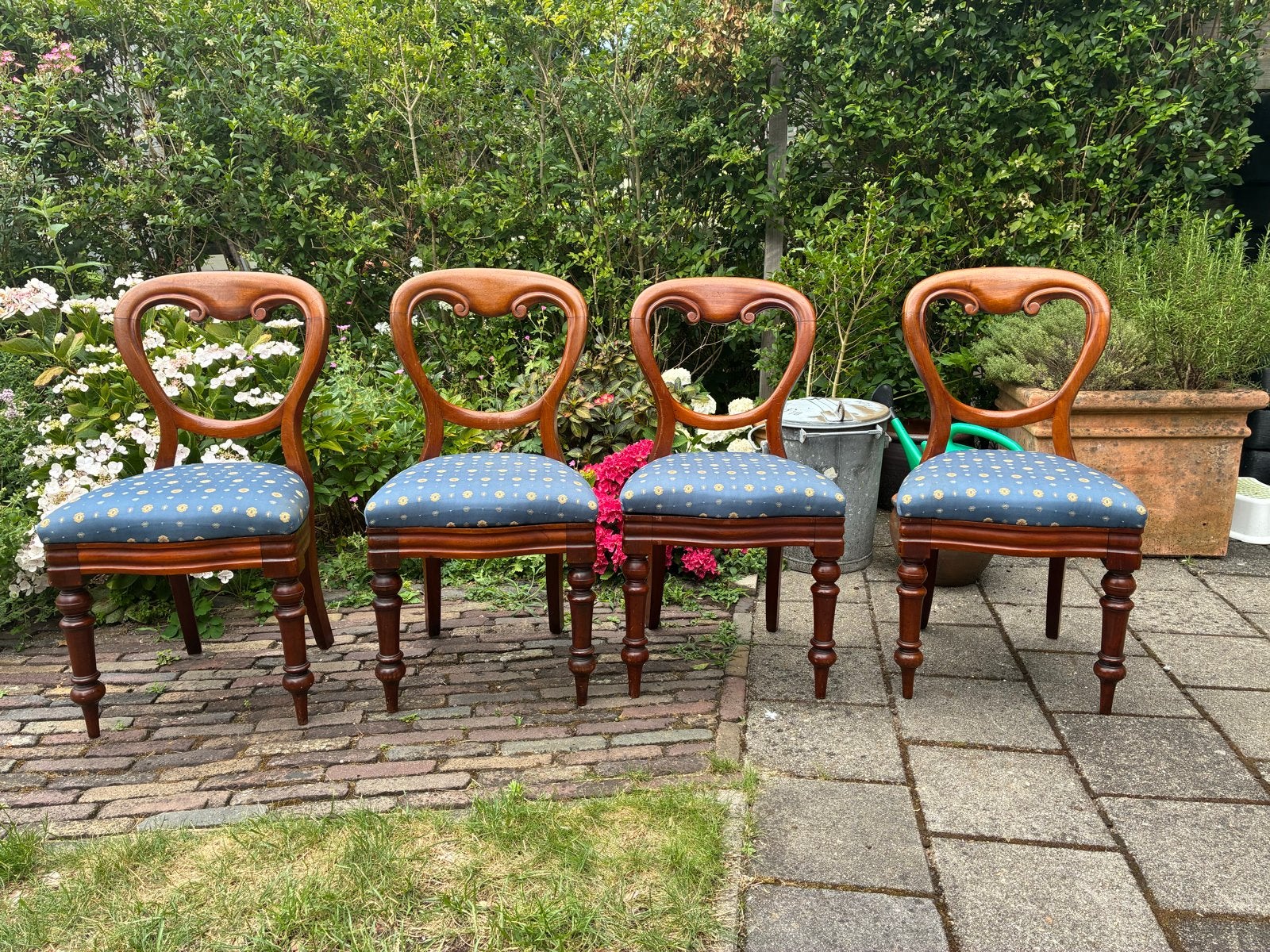 4x Victoriaanse Balloon Back Diner Stoelen Mahoniehout, Antiek en Kunst, Antiek | Meubels | Stoelen en Banken, Ophalen