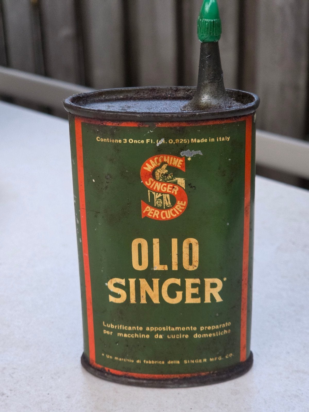 Olio Singer Olie blik, Verzamelen, Ophalen of Verzenden, Gebruikt, Overige