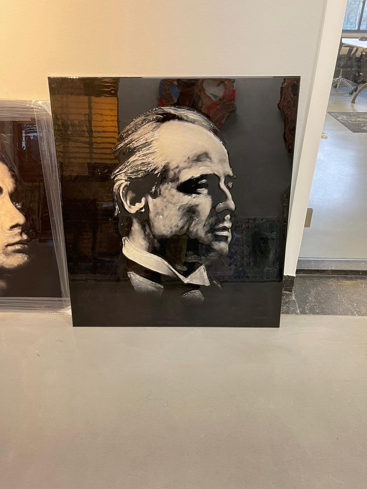 Raymon Tiel - Don Corleone, Antiek en Kunst, Kunst | Schilderijen | Klassiek, Portret of Personen, Realistisch, Ophalen of Verzenden