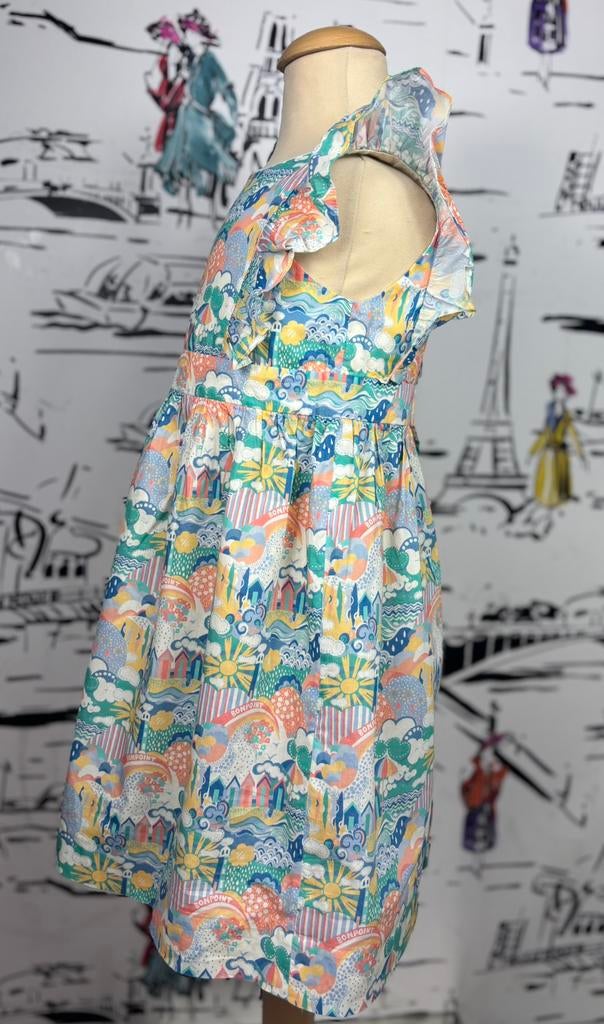 Bonpoint zomer jurk Stéphanie met roesjes maat 4, Bonpoint EU, Zo goed als nieuw, Jurk of Rok, Info@bonpoint.com