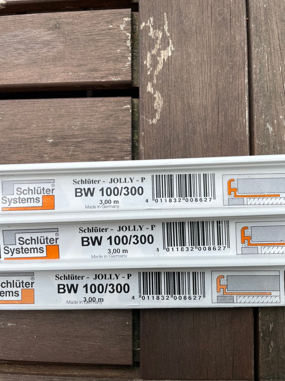 Schlüter Jolly-P BW 109/300 tegelprofiel, Doe-het-zelf en Verbouw, Tegels, Ophalen, Overige materialen, 60 cm of meer, Nieuw