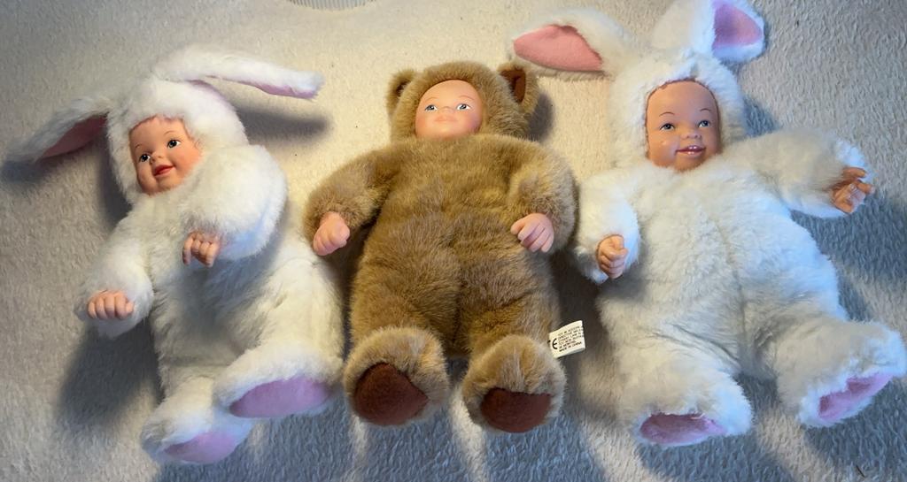 Vintage Anne Geddes Bunny Baby Plush Doll, Rubber Face, Verzamelen, Poppen, Ophalen of Verzenden, Zo goed als nieuw, Pop