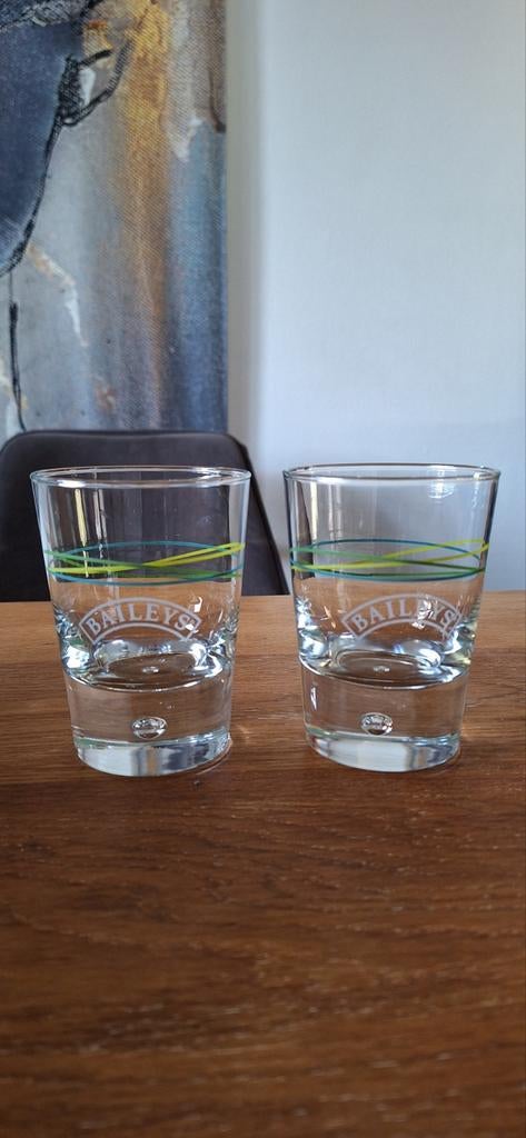 2 Bijzondere Baileys Irish Cream Lowball glazen met bubbel, Ophalen of Verzenden