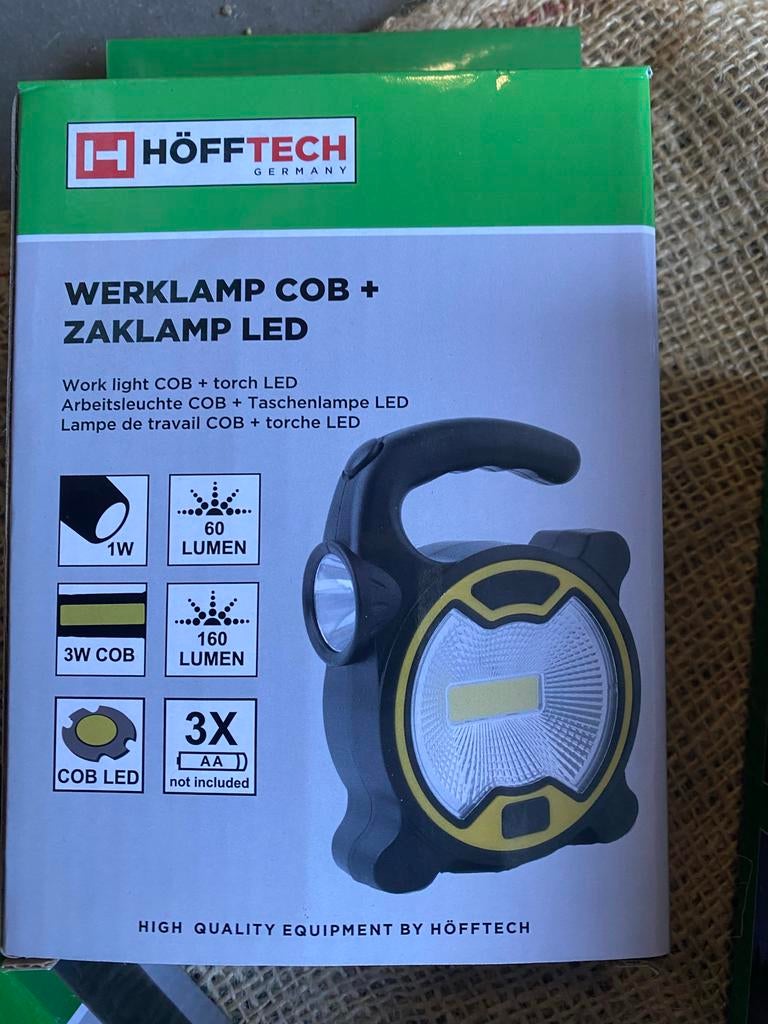 Höfftech Werklamp COB + Zaklamp LED - Nieuw, Onbekend, Nieuw, Ophalen of Verzenden, Onbekend