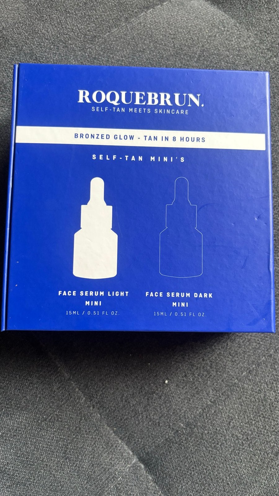 Roquebrun Self-Tan Mini's: Light & Dark Face Serum 15ml, Ophalen of Verzenden, Nieuw, Gehele gezicht, Verzorging