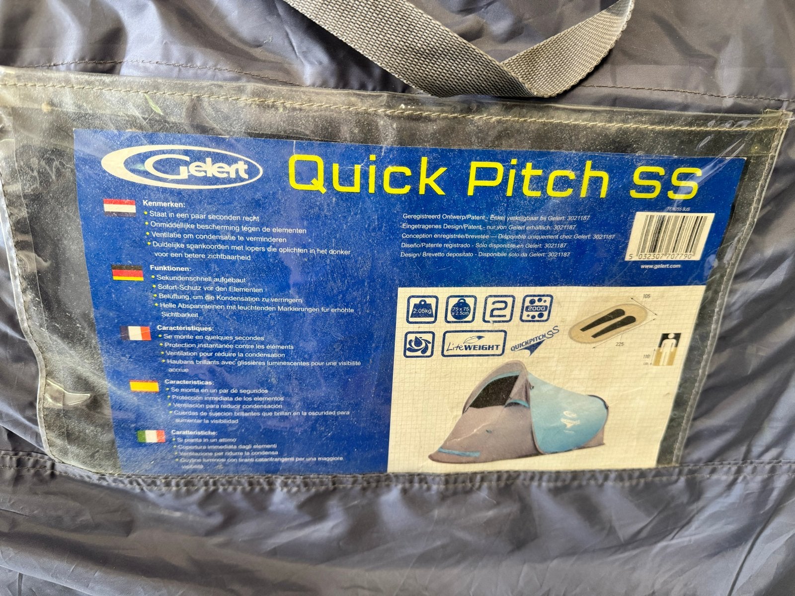 Gelert Quick Pitch SS Pop-up Tent - 2 persoons, Caravans en Kamperen, Tenten, Ophalen of Verzenden, Zo goed als nieuw, Tot en met 2