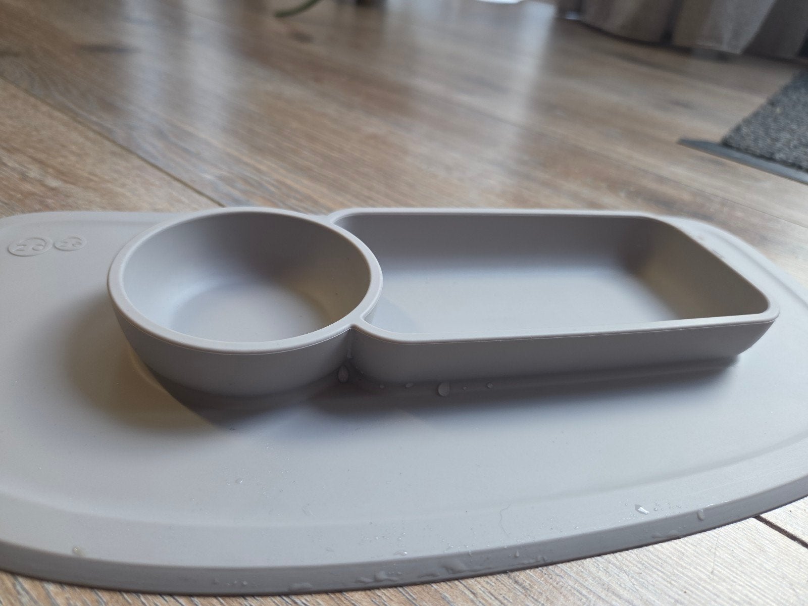 Stokke Silicone Placemat met Kom en Bord - Grijs, Ophalen of Verzenden, Gebruikt