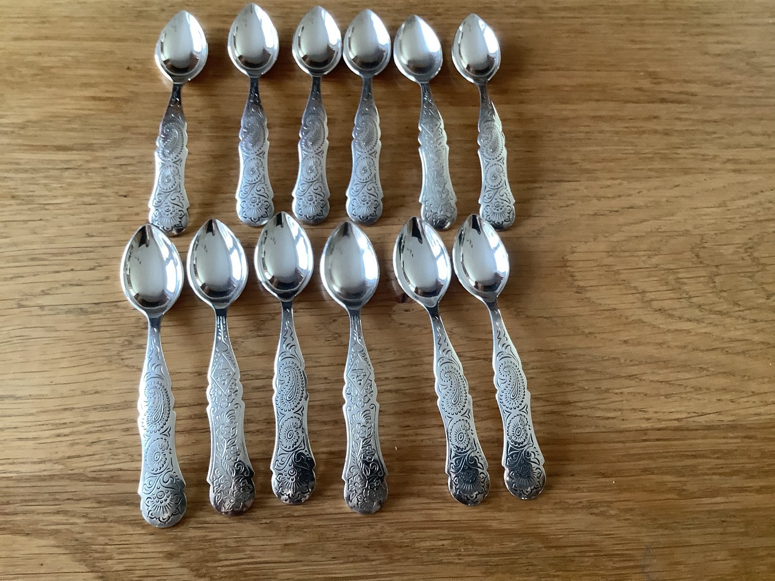 Set van 12  lepeltjes biedemeier, Ophalen of Verzenden